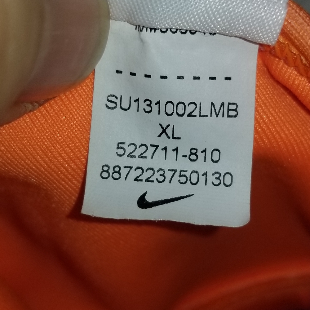 Nike Pro Sports Bra orange polka dot center swoosh XL Activewear Yoga - Picture 5 of 7